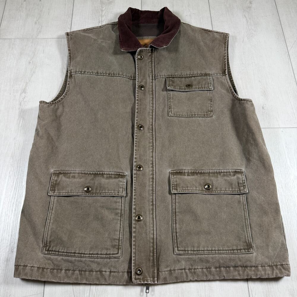 The Vermont Barn Vest Corduroy Collar Fleece Lining tactical Men's Large